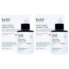Belief Super Drops Vitamin C 8% 30ml x 2 Whitening Ampoule Vitamin C Cosmetics / 빌리프 슈퍼 드랍스 비타민C 8% 30ml x 2개 미백앰플 비타민C화장품