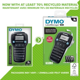 DYMO LabelManager 160 Portable Label Maker Bundle, Easy-to-Use, One-Touch Smart Keys, QWERTY Keyboard, Large Display, For Home & Office Organization, Includes 3 D1 label cassettes