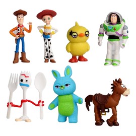 Action Figures Toys Set, 1.5-2.3 inches Tall Action Figures with Woody, Buzz and Jessie ,Toy Anime Figurines Characters (7 Pack)