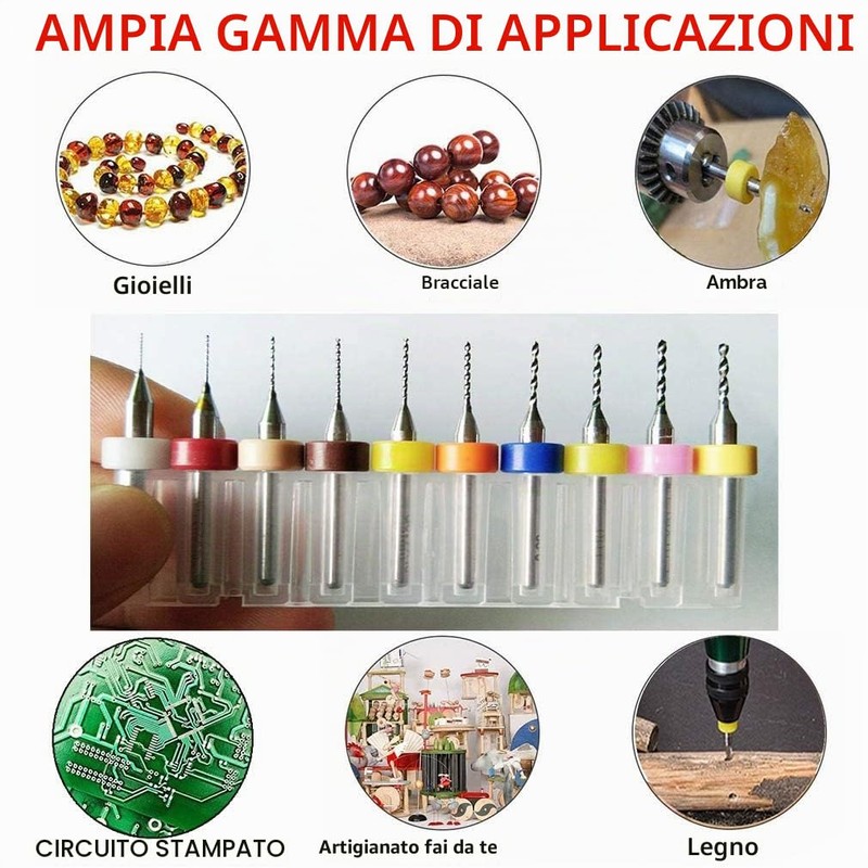 HAXIHA Kit Mini Trapano a Mano 20 pezzi Punte da