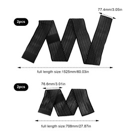 LNSYSNS Elastische Bandage, 4 Stück Schwarz Oberschenkelbandage, Selbstklebende Bandage, Kniebandage Sport Fällt Nicht, Weich und Bequem, Gute Zähigkeit, Geeignet Arme, Waden, Knie, Handgelenke