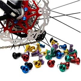 WIROJ M5x9mm Titanium Bolts for MTB Disc Brake Rotors, Bicycle Brake Disc Titanium Torx T25 Screws - 12 pcs per Package (Red)