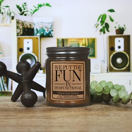 Funny Candles - We Put The Fun in Dysfunctional - Best Friends Funny Candles Gifts for Women, Men, Best Friends Birthday Gifts, Friendship Candle Gifts for Her, Girlfriend, Boyfriend, 7oz Candle