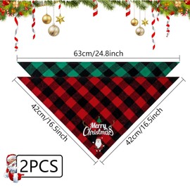 Pack of 2 Christmas Dog Bandanas, Dog Bandana, Scarf Neckerchief for Christmas Pet Costume, Neckerchief Dog, Triangle Pet Bib for Pet, Christmas Costume Decoration Accessories (A)