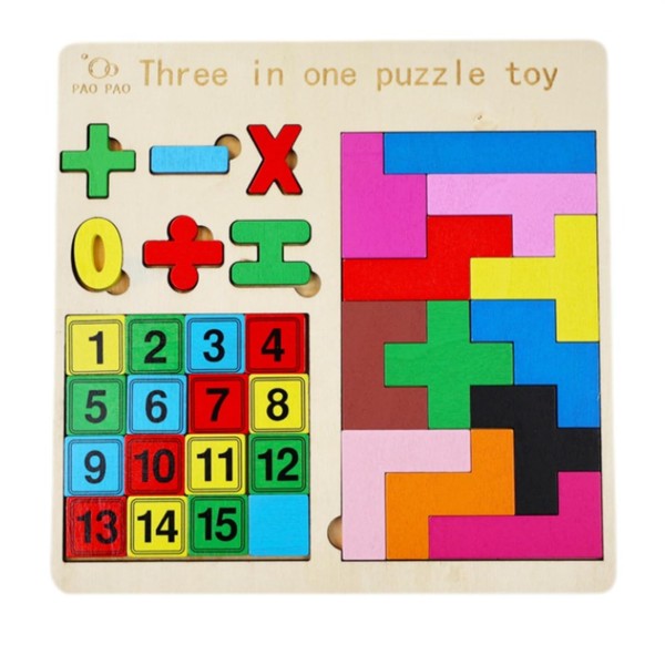 VNHATY 3 in 1 Tetris Number Blocks Board Game Learning