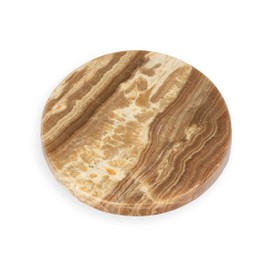NKlaus Moroccan Aragonite Plate 10 cm - Square Aragonite Plate from Morocco, Ideal for Healing Stones, Meditation and Spiritual Decoration, Handmade Plate for Energetic Cleansing 16421