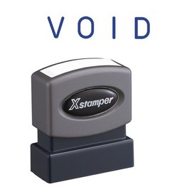 Xstamper Pre-Inked Stamp - VOID Message Stamp - 0.50" x 1.63" - Blue