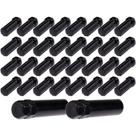 ECCPP Replacement for Wheel Lug Nuts 32 Pieces + 2 Keys 14x2.0 Thread Black Spline Forged Steel Lug Nuts for Ford Excursion/for Ford F-250 Super Duty/for Ford F-350 Super Duty 1999-2004