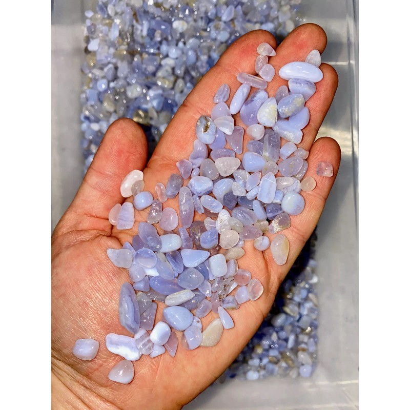 Bulk 1lbs Bag of Agate - Blue Lace Agate Polished