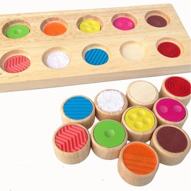 New Sky Enterprises Sensory SEN Montessori Tactile Touch & Match Sensorial Wooden Material Children's Basic Skills Development Toys for Toddlers
