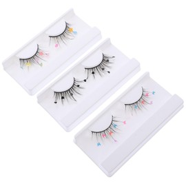 Ipetboom 3 Pairs Fluffy Sequin False Eyelashes Decorative Lashes for Makeup Lightweight Artificial Fur Reusable Cosmetic Lashes for Any Occasion