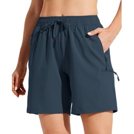 Willit Pantalones cortos de senderismo para mujer, de secado rápido, para golf, activos, de verano, ligeros, con bolsillos