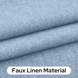 HOMEIDEAS Light Blue Blackout Linen French Door Curtains, Privacy Door Window Curtains, Thermal Insulated Window Covering for Bedroom, W26 x L40 Inch, 1 Panel