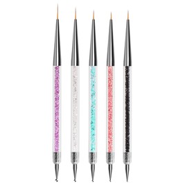 Jsdoin 5 pcs Nail Art Brushes, Nail Dotting Tool, Nail Art Pens, Drill Drawing Nails Brush Pen for Nail Art Tools