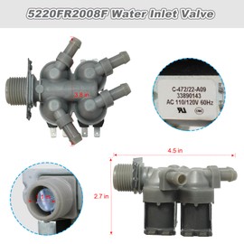2025 5220FR2008F Cold Water lnlet Valve OEM Part by D.I.Accessa- Exact fit Kenmore & lg washer water inlet valve #wm3997hwa, wm2487hrma, wm2487hwm,etc.