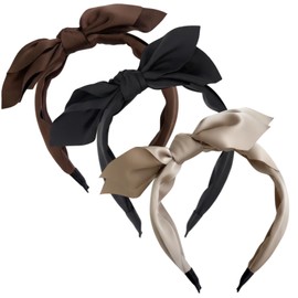 Gkhlg 3 Pack Fashionable Headbands for Women's Hair Unique Print Bow Hairbands with High Elasticity and Comfort Alice Bands Adult Women Suitable for Work Party Travel Yoga and More Occasions