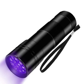 Black Light UV Flashlight 12 LED 395nm for Ultraviolet Blue Light Torch for Scorpions Dog Cat Pet Urine Detector Fluorescent Minerals