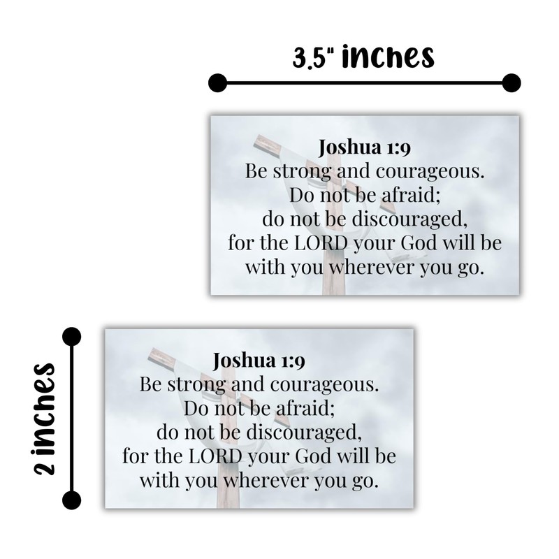 Joshua 1:9 Bible Verse Wallet Cards 30pk 3.5x2” Bulk Cross