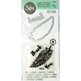 Sizzix Decorative Feather Sizzix Stamp & Framelits Thin Metal Die Set 662915 NEW!