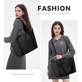 KALIDI Tote Bag for Women,Shoulder Bag with Laptop Compartment for work Leisure Nylon Top-Handle Foldable Weekend