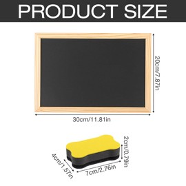 IXYHKB Set of 4 A4 Chalkboard with Wooden Frame Sets, Slate Board for Writing on, Chalk Board, Blackboard with 2 Sponge, for Children, Wedding, Memo, Party, School, Kitchen