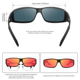 FIMOSON Over Glasses Sunglasses For Men Women, Fit Over Sunglasses Polarized Uv400 Protection Wrap-Around Sunglasses For Driving