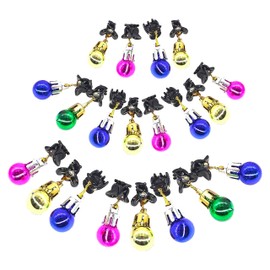 by Robelli Pack of 20 Multicolour Metallic Clip-On Beard Hair Christmas Baubles