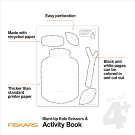 Fiskars Cut & Create Activity Book with 5in Kids Scissors - Gifts and Stocking Stuffers for Kids - Ages 4+