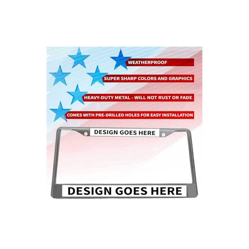 DD-214 Alumni Veteran Metal License Plate Frame (Chrome, 6 x