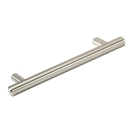 Rok Hardware Contemporary 4-1/4" (108mm) Hole Centers Euro Stye Brushed Nickel Pull Handle 5-13/16" (148mm) Overall Length