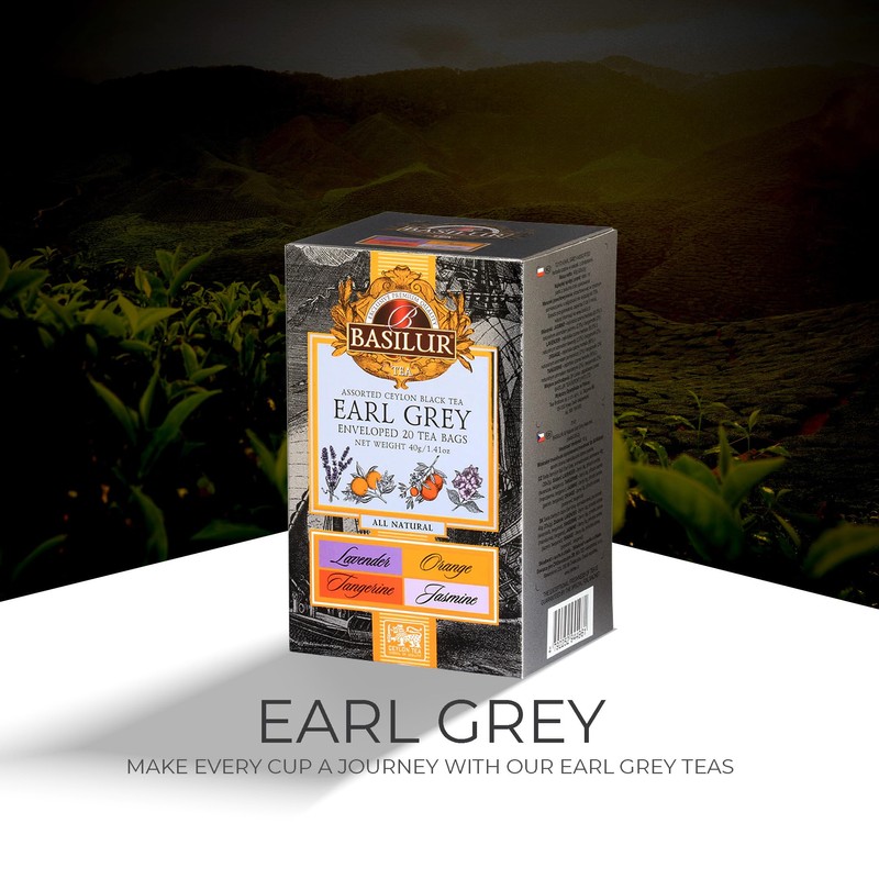 BASILUR Earl Grey Assorted (20 Tea Bags) Mother's Day Gift