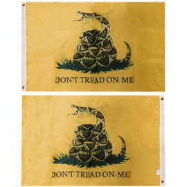 Gadsden Live Rattlesnake Double Sided 150D Woven Poly Nylon 3'x5' Flag Banner