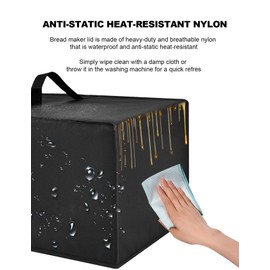 Bread Maker Cover Bread Machine Lid Anti-static Heat-resistant Nylon Protector Case for KBS 17-in-1 Bread Maker-Dual Heaters Dough Maker/Pro Stainless Steel Bread Machine 2LB (Black)