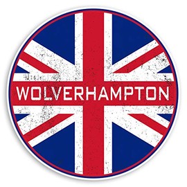 2 x 10cm Wolverhampton Vinyl Stickers England UK GB Flag Luggage Sticker #30476 (10cm Wide)