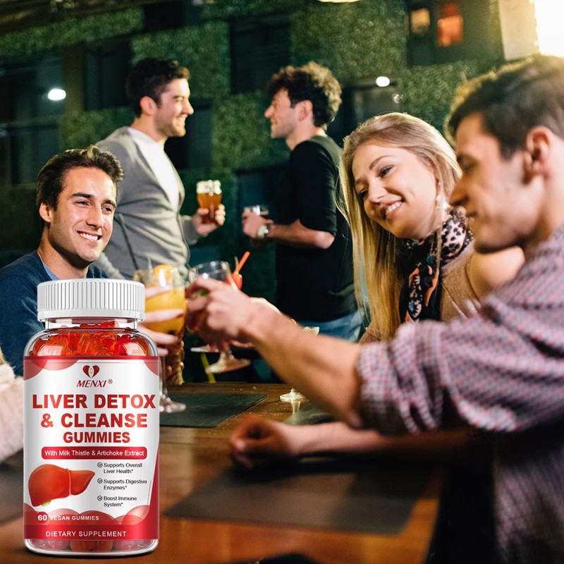 MENXI 2 Bottles Liver Support Gummy Detox & Repair Formula