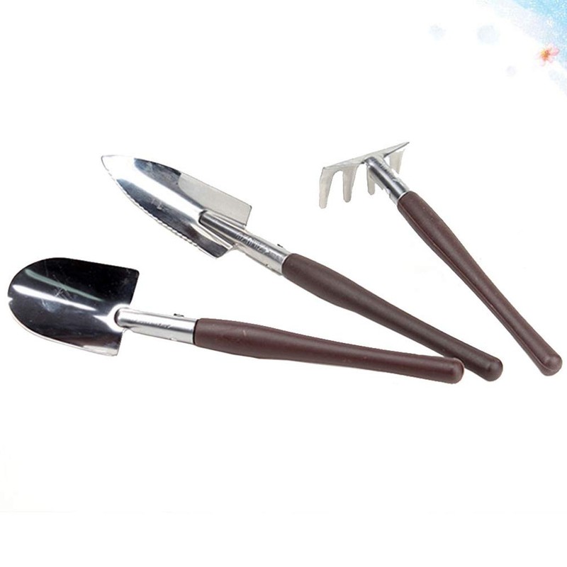 Hemoton Handheld Garden Tool Set 3 Pieces Mini Rake Shovel
