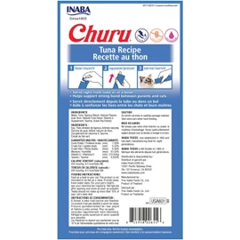 Inaba Churu Premios para Gato Sabor Atún, Puré Cremoso, Delicioso Sabor, Caja 6 Bolsas, 24 tubos de 14 grs c/u