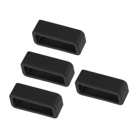 Kozelo 4pcs Watch Band Loop - [18mm Width] Rubber Watch Holder for Watch Band Keeper Repair Replacement Use, Black, Silicone