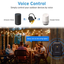 Etekcity ESO15-TB Outdoor Smart Plug WiFi Outlet with 2 Sockets, Works with Alexa & Google Home, Wireless Remote Control, Energy Monitoring & Timer Function, Waterproof, FCC and ETL Listed, Black