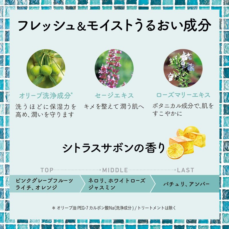 Foaming Body Soap, Citrus Savon Scent, Large Capacity, 23.7 fl