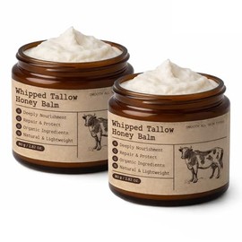 Crema de Cebo de Res con Balsamo de Miel, 2PCS Tallow Honey Balm, Crema de Cebo para Facial, Loción Corporal, Pies, Manos, Sebo de Res para la Cara para Todo Tipo de Piel