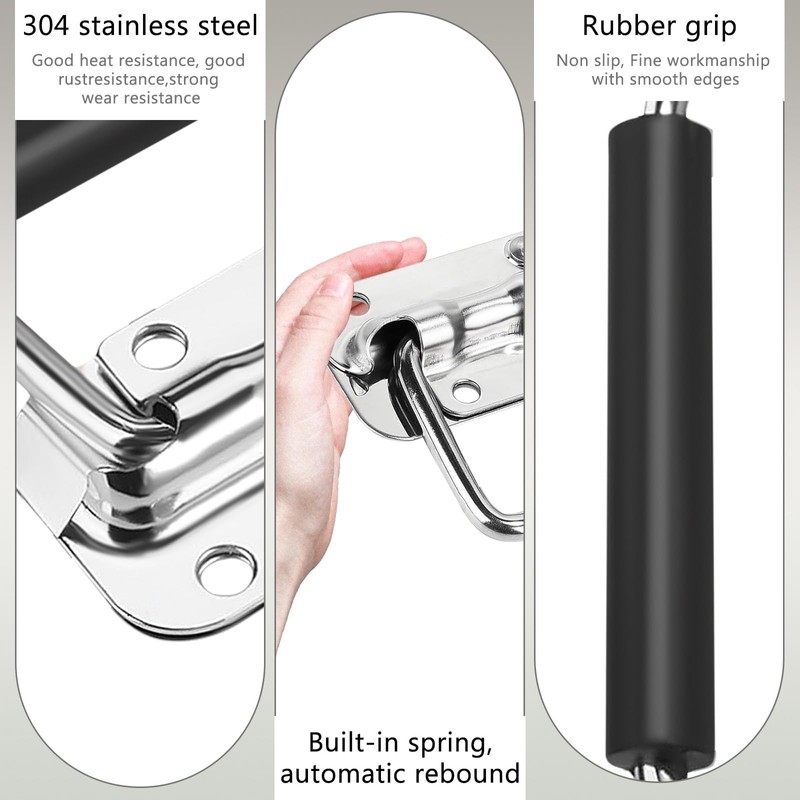 Youery Folding Handle, Pack of 4, Stainless Steel, 110 mm