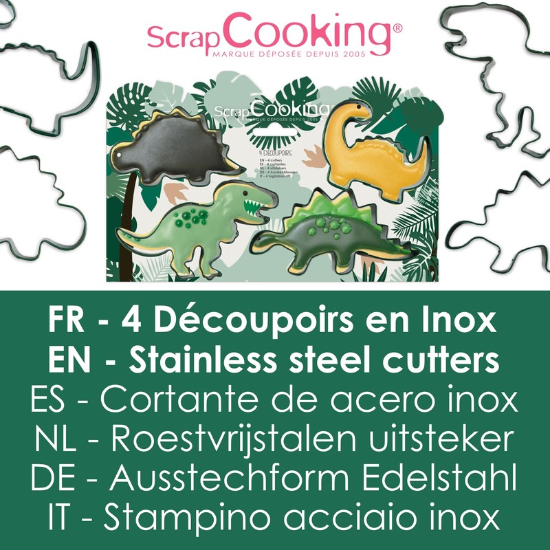 4 x Dino Cookie Cutters