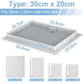EFUTURETIME Inspection Flap 20 x 30 cm Maintenance Flap Drywall Metal White Inspection Door Sheet Steel Square Lock with 2 Keys Inspection Hatch for Loft, Bathroom, Kitchen, Warehouse