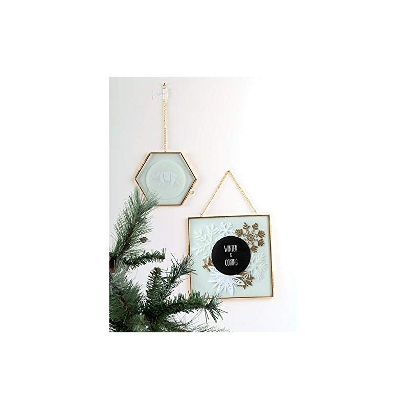Graine Créative Vintage glass frame - hexagon with metal chain