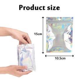 25pcs Mylar Zip Lock Bag,10.5x15cm Grip Foil Ziplock Bags Resealable Smell Proof Bags Flat Foil Pouch Metallic Bags,Sealable Foil Sample Pouch Gift Baggies for Candy Snack Jewelry Lash Lip Gloss