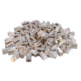 100Pcs CAT6 RJ45 Metal Shielded Connector Safe Reliable Net Shielded RJ45 End Connector Kit