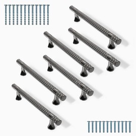 YNDD 6 Pack Cupboard Handles 96mm Hole Centres, Modern Black Kitchen Door Handles, Zinc Alloy Cabinet Handles, Bedroom Wardrobe Pulls Handles, Drawer T Bar Handles for Bathroom Dresser Furniture