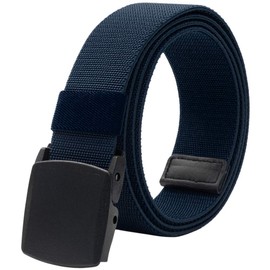 LionVII Men's Belt, Stretchable, Climbing Belt, Work Clothes, Durable, Adjustable, Unisex, Casual, S-Grade Belt, Plastic Buckle, Width 1.5 inches (38 mm) Length 49.2 inches (125 cm), navy