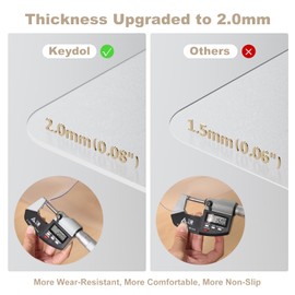 [Thickened to 2.0mm] 60"x 75"Computer Chair Mat for Hardwood, PVC Office Mat for Hardwood Floor, Anti-Slip Rolling Chair Floor Protector, Floor Cover for Rolling Desk Chair, Gaming Chair, Office Chair